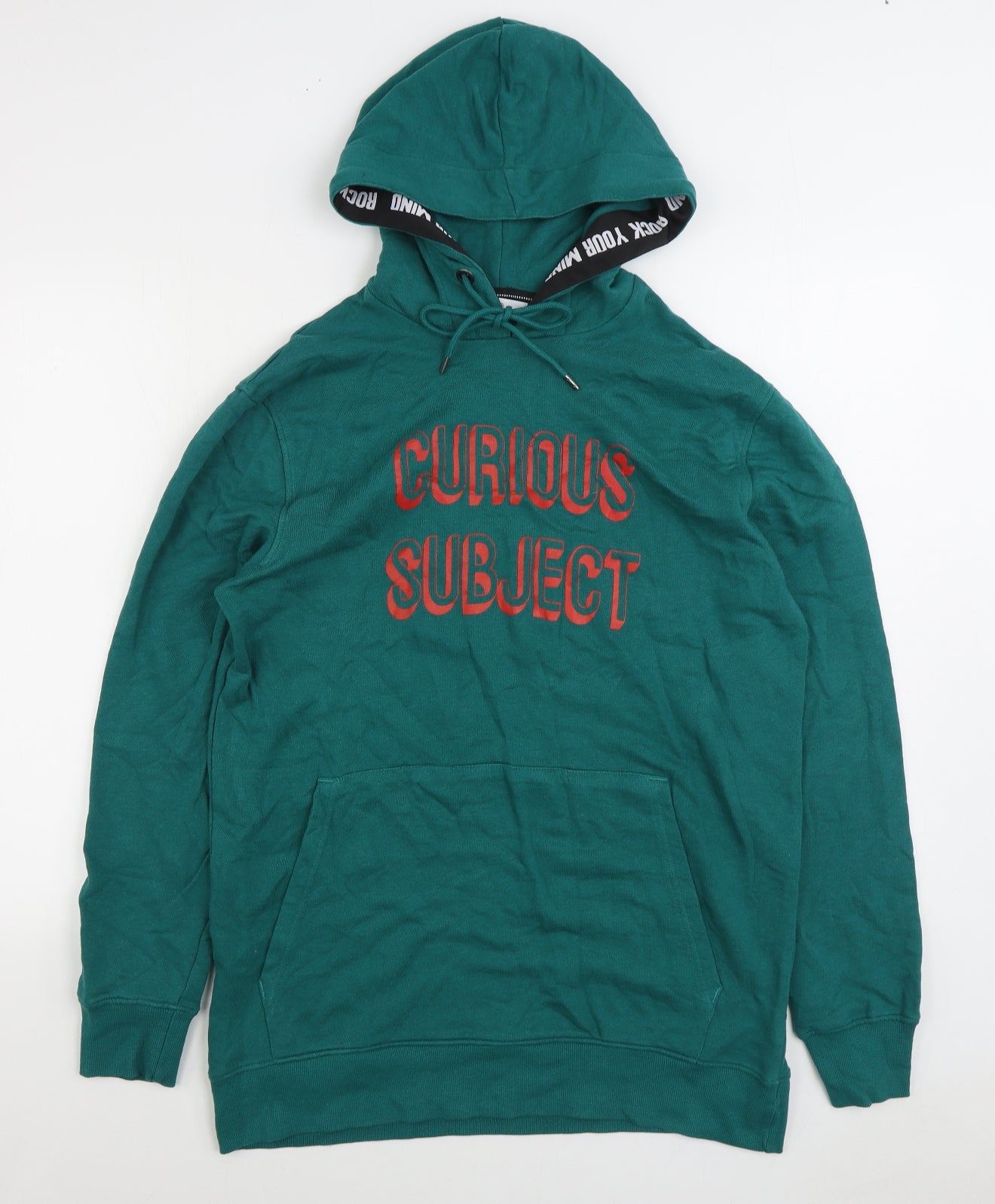 La Redoute Mens Green Cotton Pullover Hoodie Size L