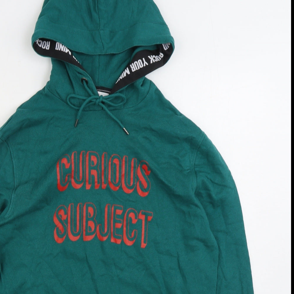 La Redoute Mens Green Cotton Pullover Hoodie Size L