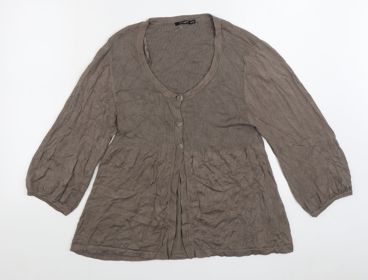 Atmosphere Womens Brown V-Neck Viscose Cardigan Jumper Size 18