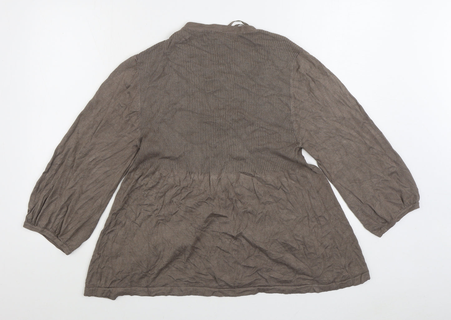 Atmosphere Womens Brown V-Neck Viscose Cardigan Jumper Size 18