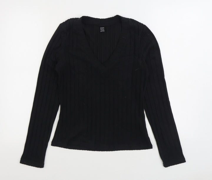 SheIn Womens Black Polyester Pullover Sweatshirt Size L Pullover