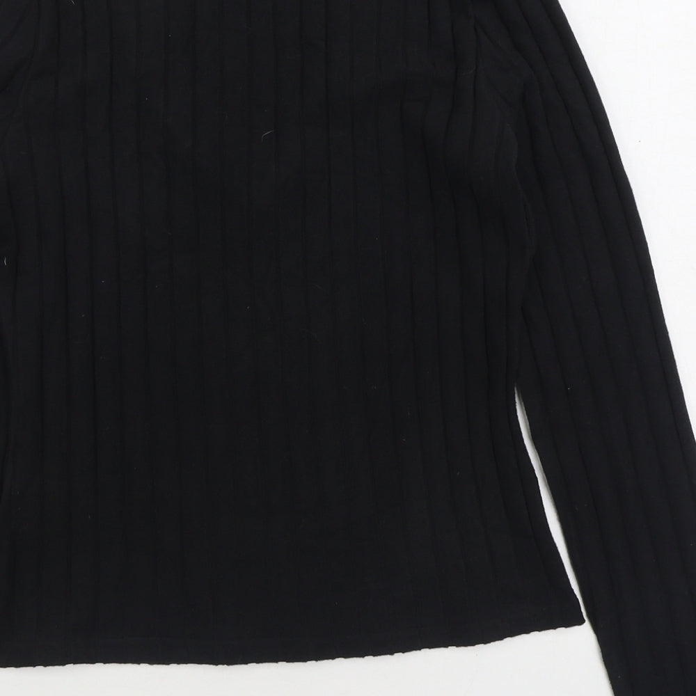 SheIn Womens Black Polyester Pullover Sweatshirt Size L Pullover