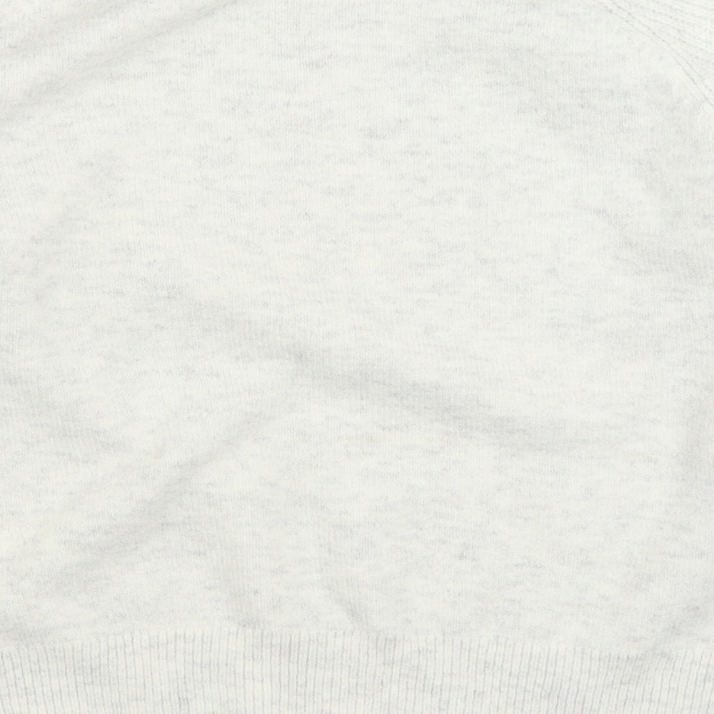 Marks and Spencer Womens White Round Neck Acrylic Pullover Jumper Size L