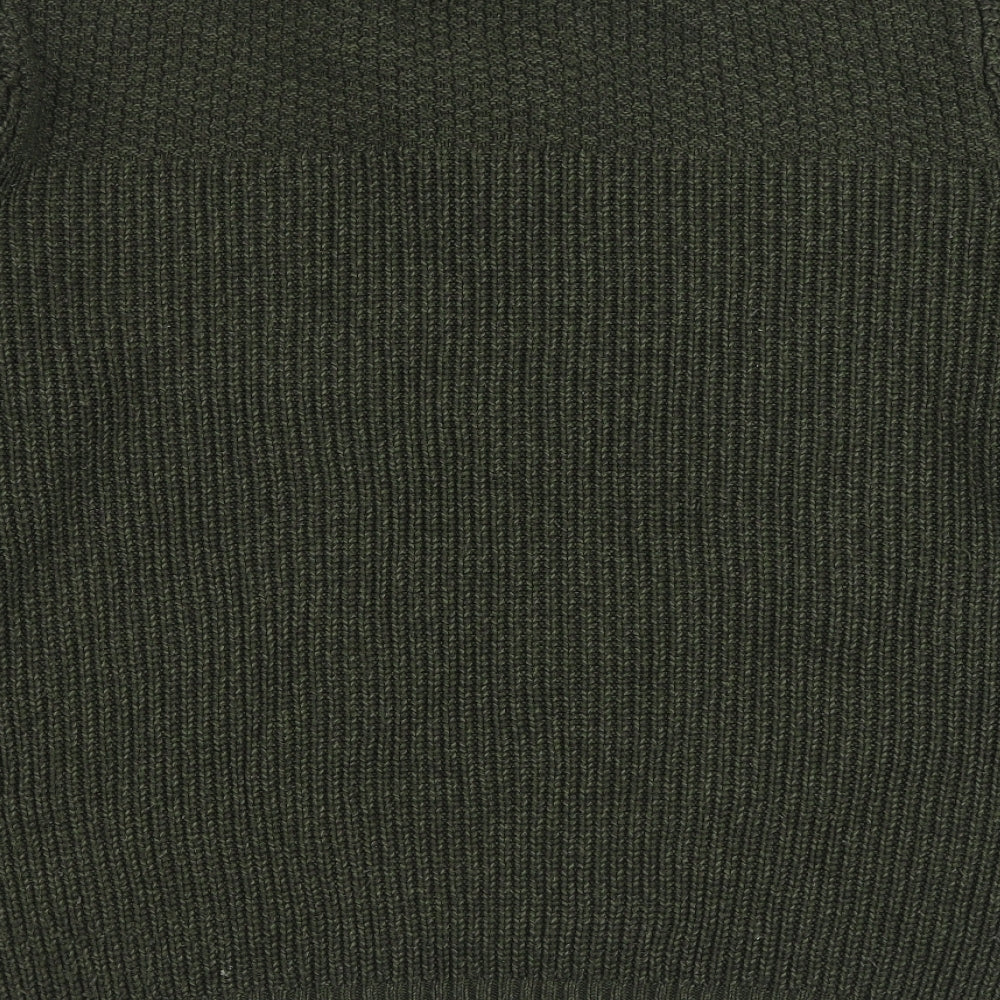George Mens Green V-Neck Acrylic Pullover Jumper Size 2XL