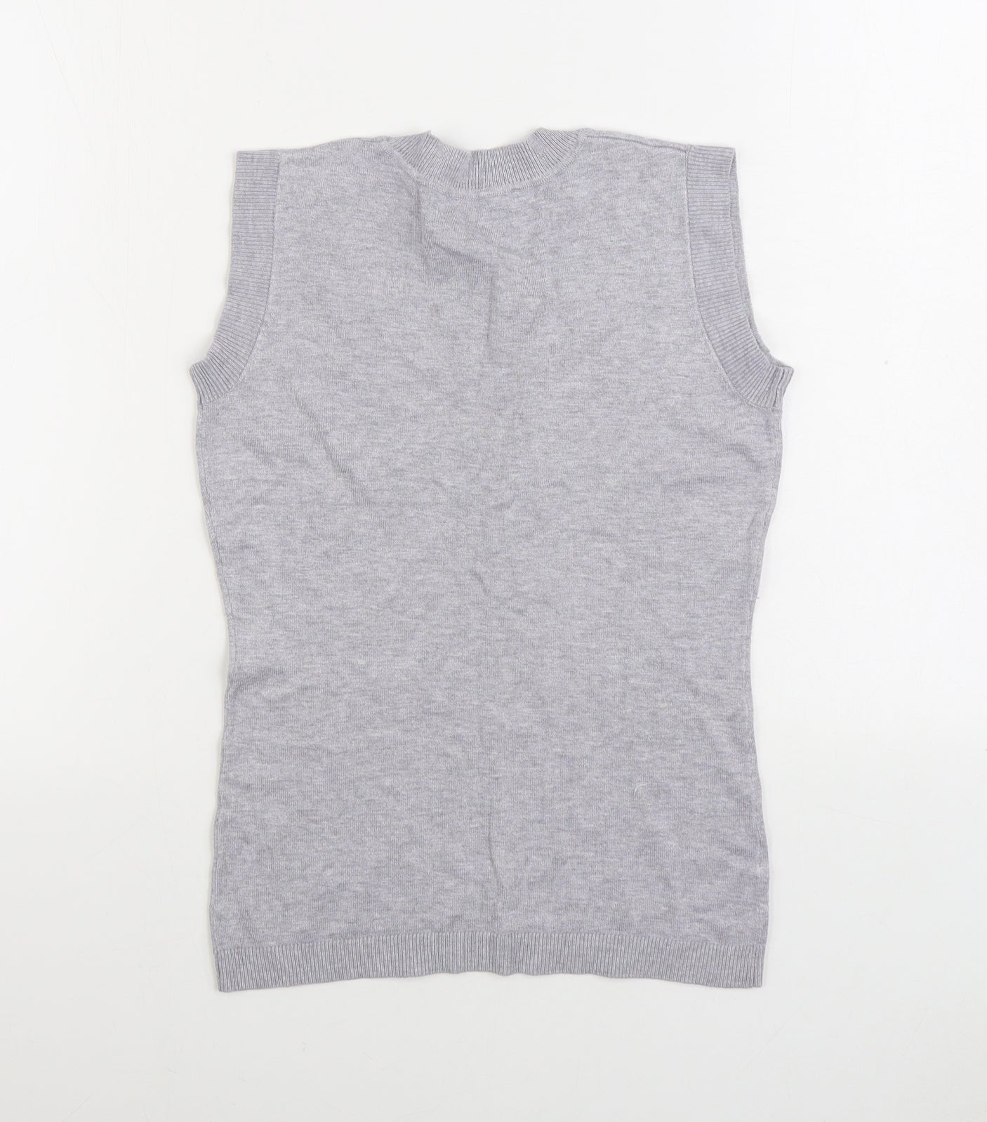 SHE Womens Grey Scoop Neck Viscose Vest Jumper Size XS