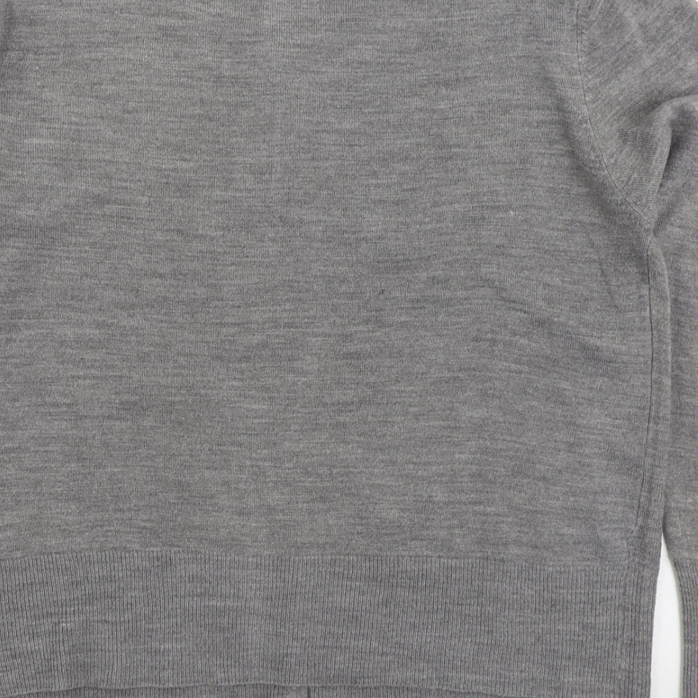 Primark Womens Grey Round Neck Acrylic Cardigan Jumper Size 16