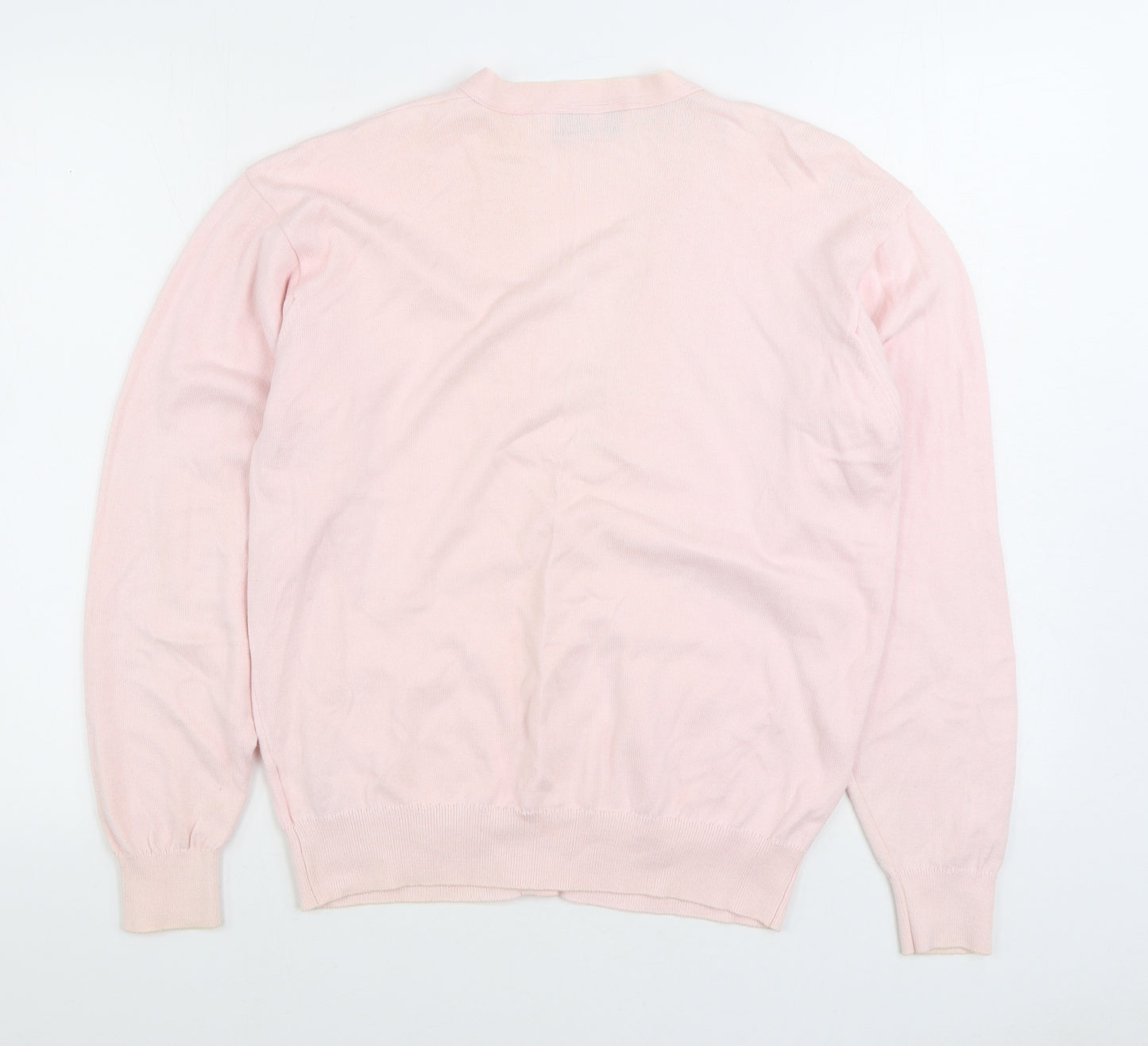 Edinburgh Womens Pink V-Neck 100% Cotton Cardigan Jumper Size M
