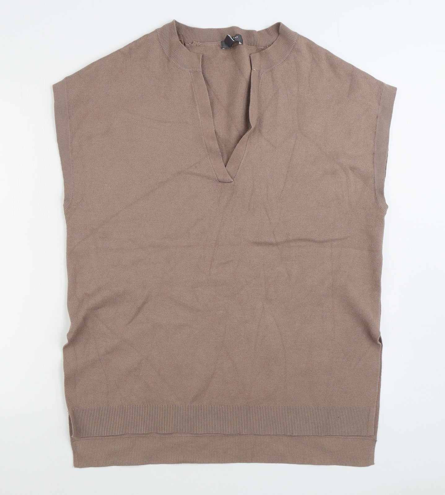 Primark Mens Brown V-Neck Acrylic Vest Jumper Size L