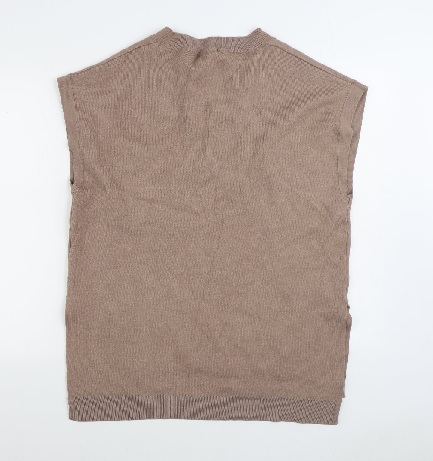 Primark Mens Brown V-Neck Acrylic Vest Jumper Size L