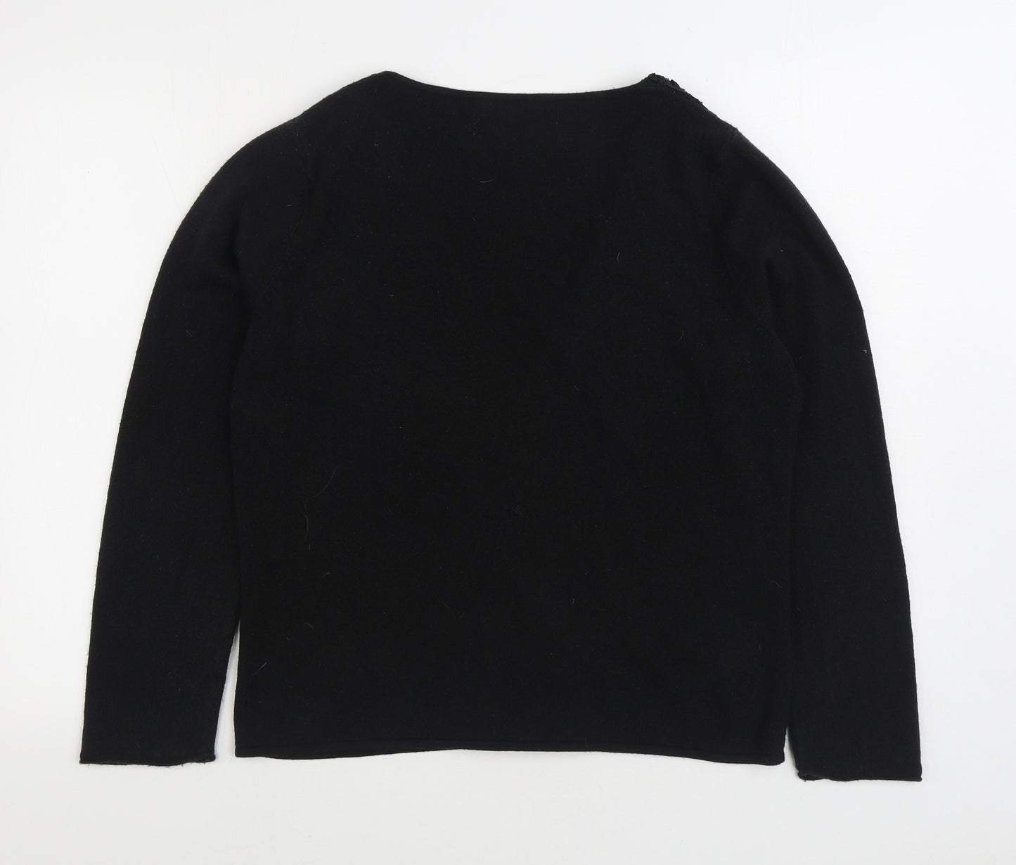 Per Una Womens Black V-Neck Acrylic Cardigan Jumper Size 18