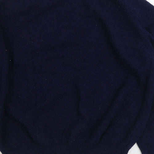 Marks and Spencer Womens Blue Round Neck Wool Pullover Jumper Size XL