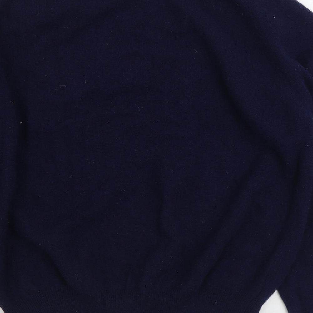 Marks and Spencer Womens Blue Round Neck Wool Pullover Jumper Size XL