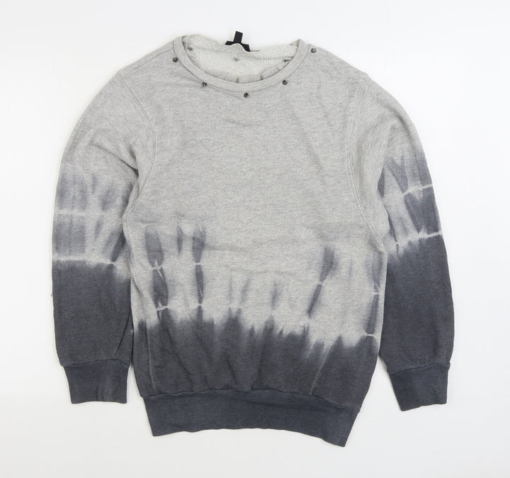 Topshop Womens Grey Cotton Pullover Sweatshirt Size 6 Pullover