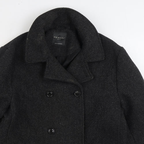 Primark Mens Grey Overcoat Coat Size M Button