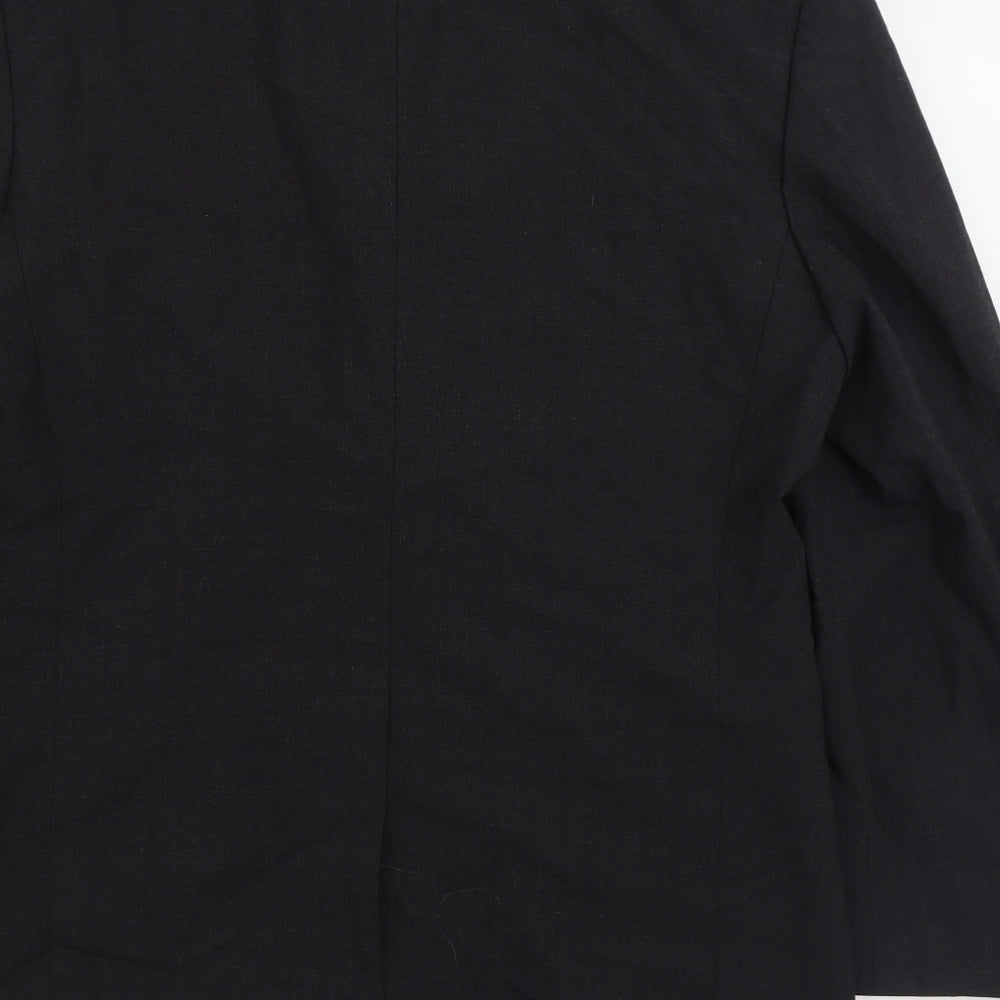 River Island Mens Black Wool Jacket Suit Size 36