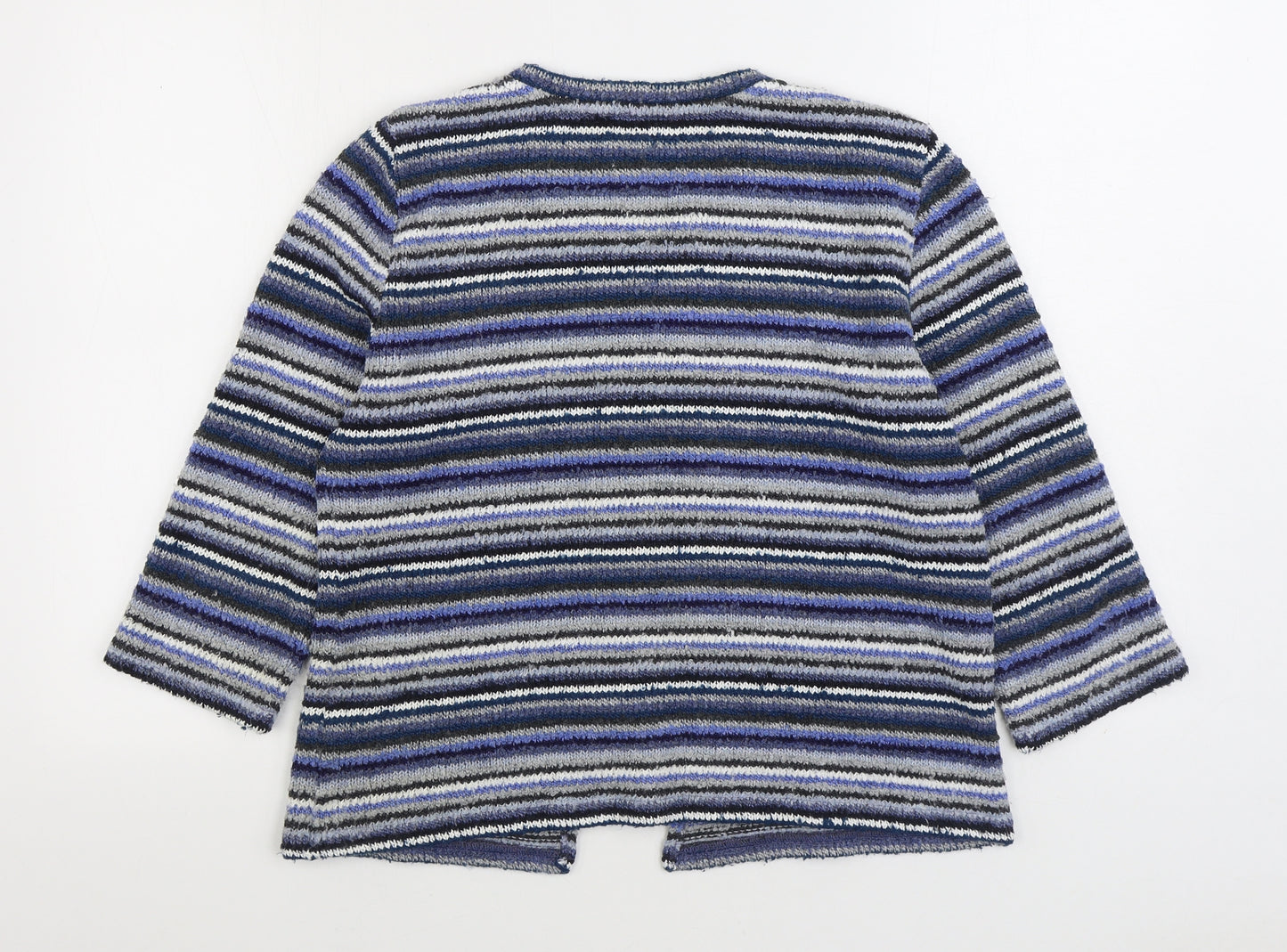 Per Una Womens Blue Scoop Neck Acrylic Cardigan Jumper Size L