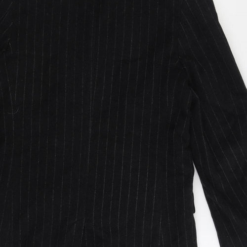 Milan Collection Mens Black Overcoat Coat Size S Button