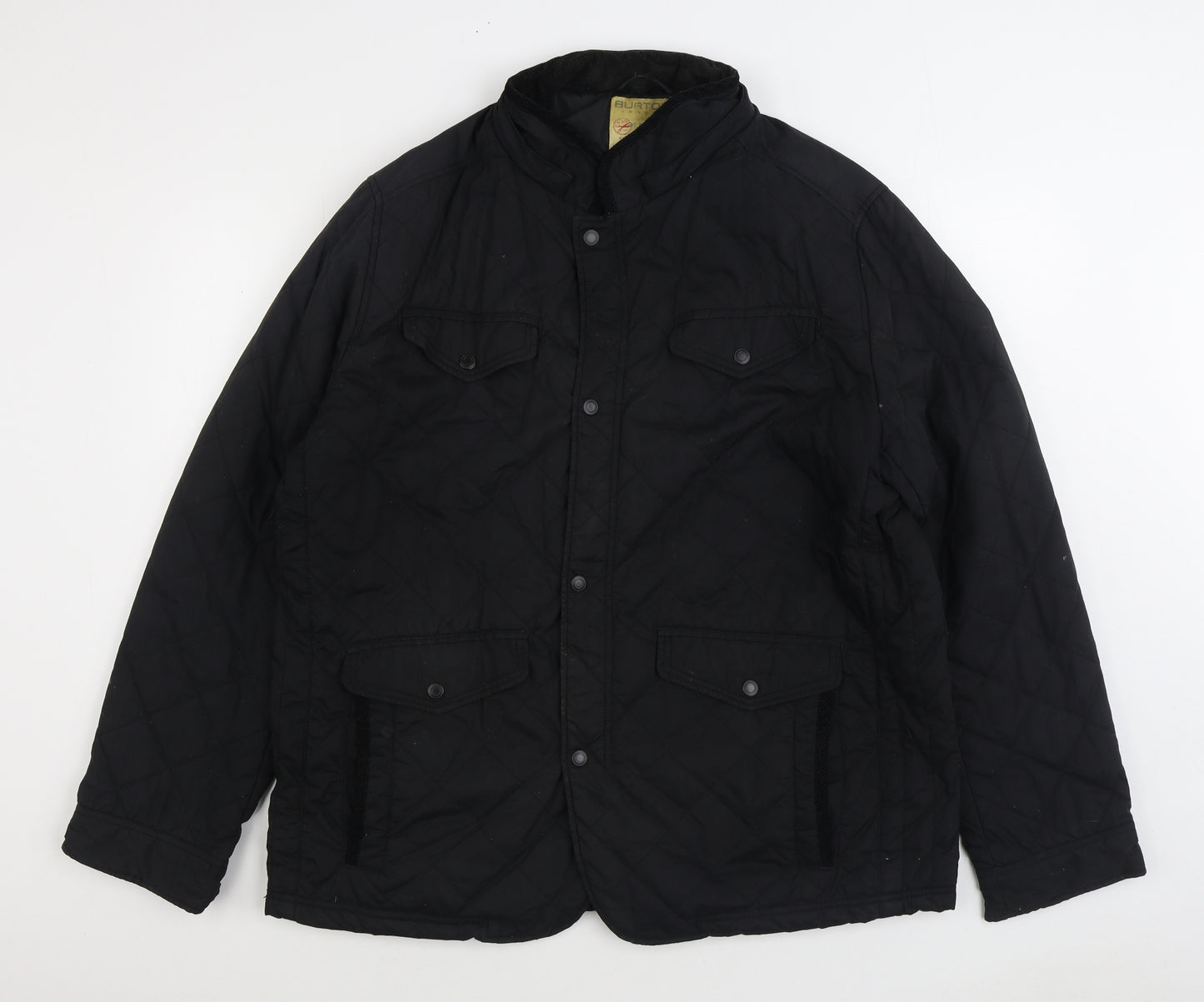 Burton Mens Black Quilted Coat Size XL Zip