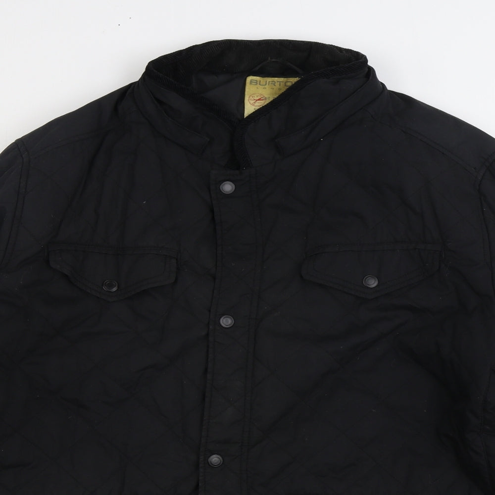 Burton Mens Black Quilted Coat Size XL Zip