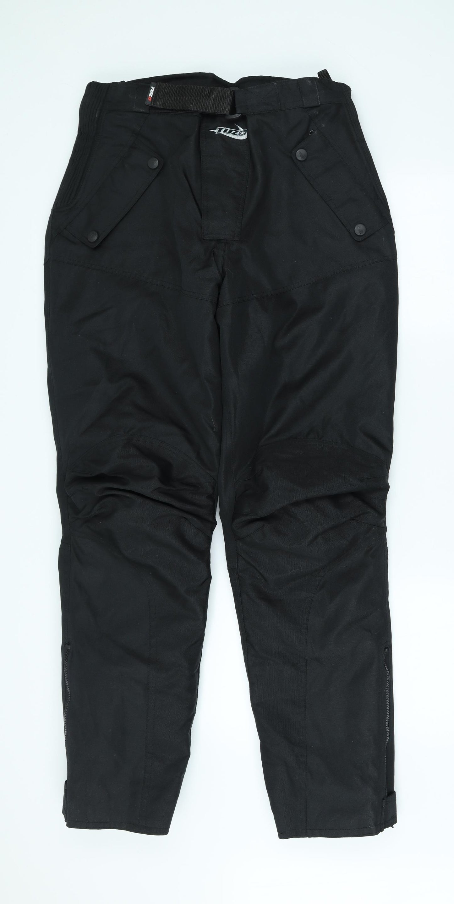 Tuzo Mens Black Polyester Trousers Size 34 in L30 in Regular - Biker trousers