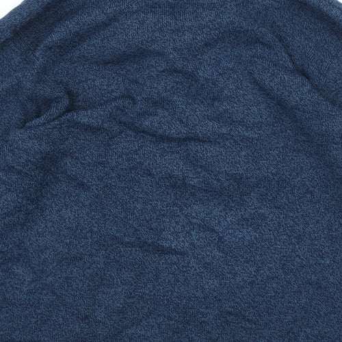 Mia Moda Womens Blue V-Neck Animal Print Acrylic Pullover Jumper Size XL