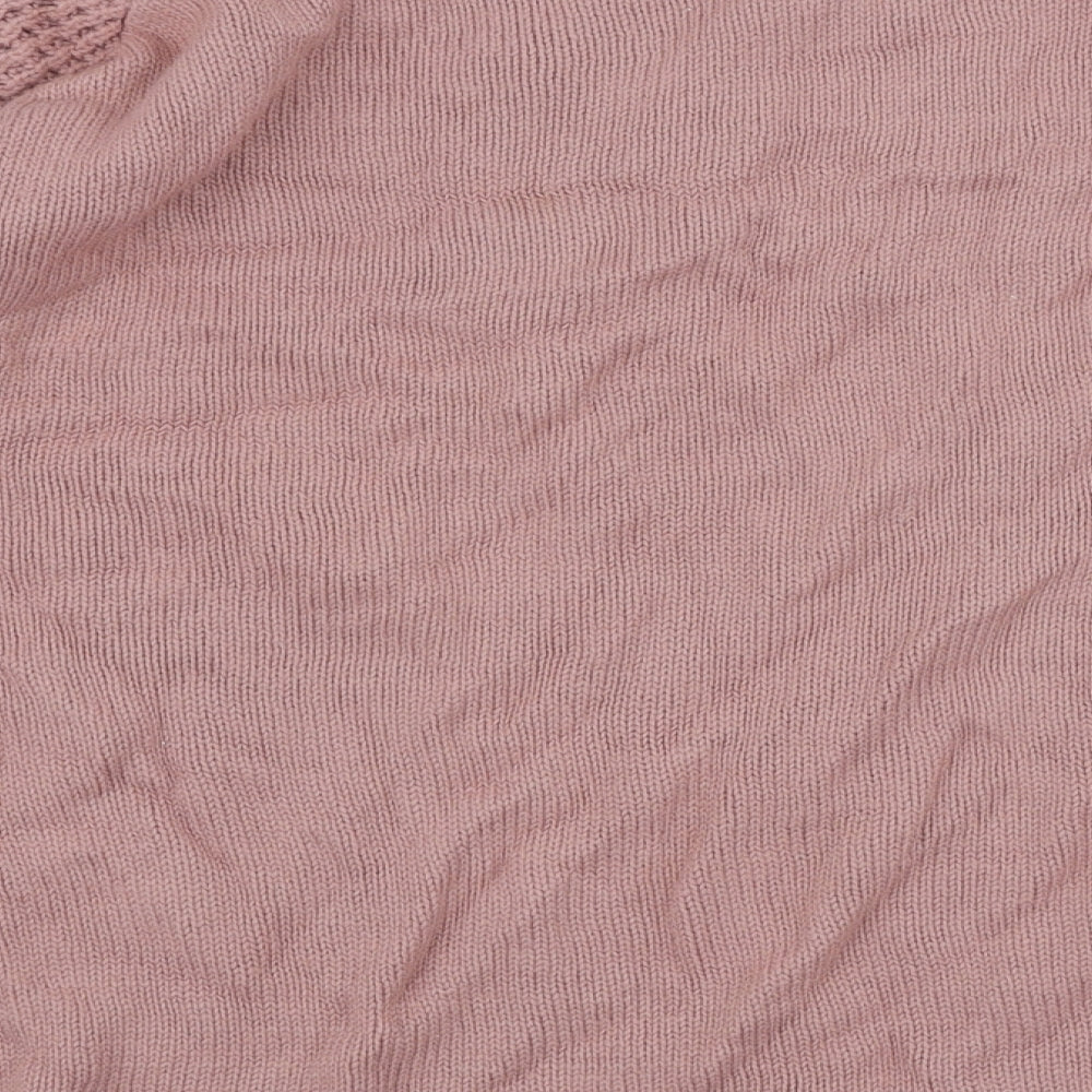 Bonmarche Womens Pink Scoop Neck Acrylic Pullover Jumper Size 16