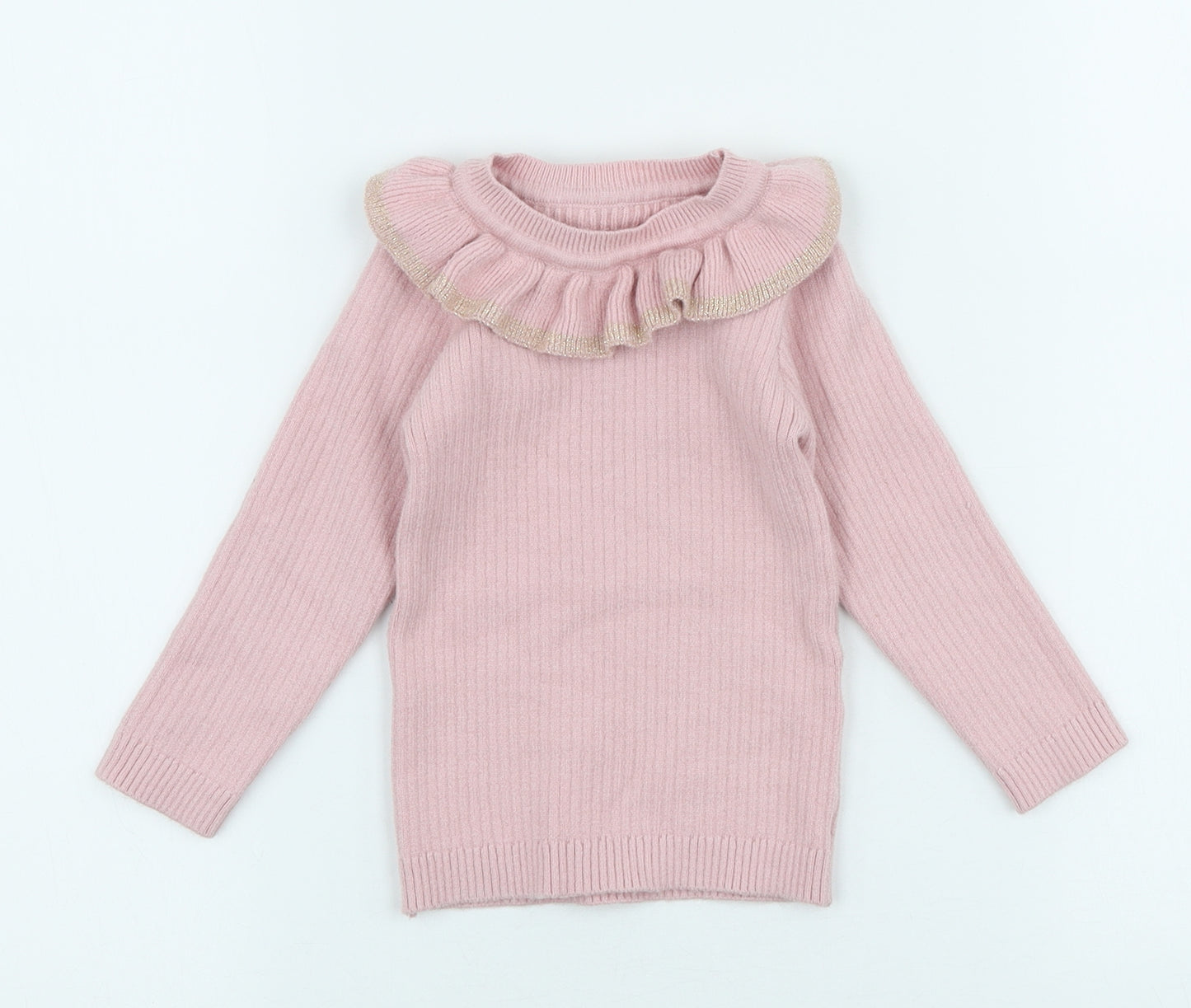 Matalan Girls Pink Viscose Basic T-Shirt Size 12-18 Months Mock Neck