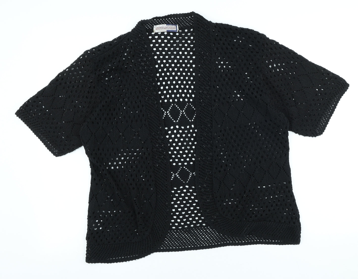StyleTalk Womens Black Round Neck Cotton Cape Jumper Size M