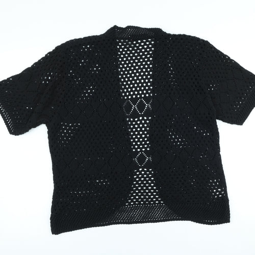 StyleTalk Womens Black Round Neck Cotton Cape Jumper Size M