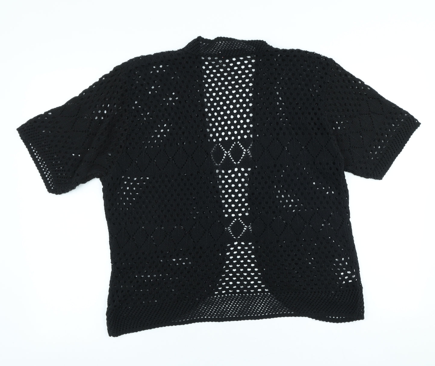 StyleTalk Womens Black Round Neck Cotton Cape Jumper Size M
