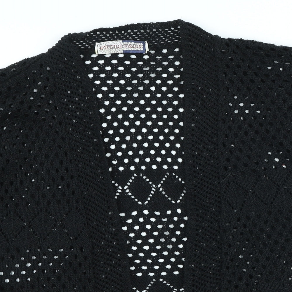 StyleTalk Womens Black Round Neck Cotton Cape Jumper Size M