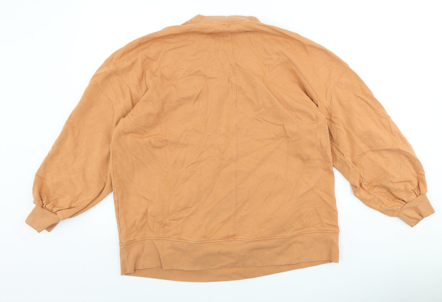 George Womens Orange Cotton Pullover Sweatshirt Size M