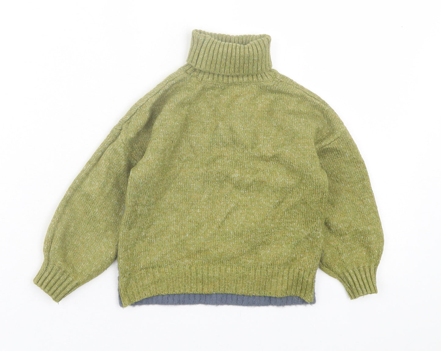 TU Boys Green Roll Neck Acrylic Pullover Jumper Size 3 Years Pullover - Christmas Print