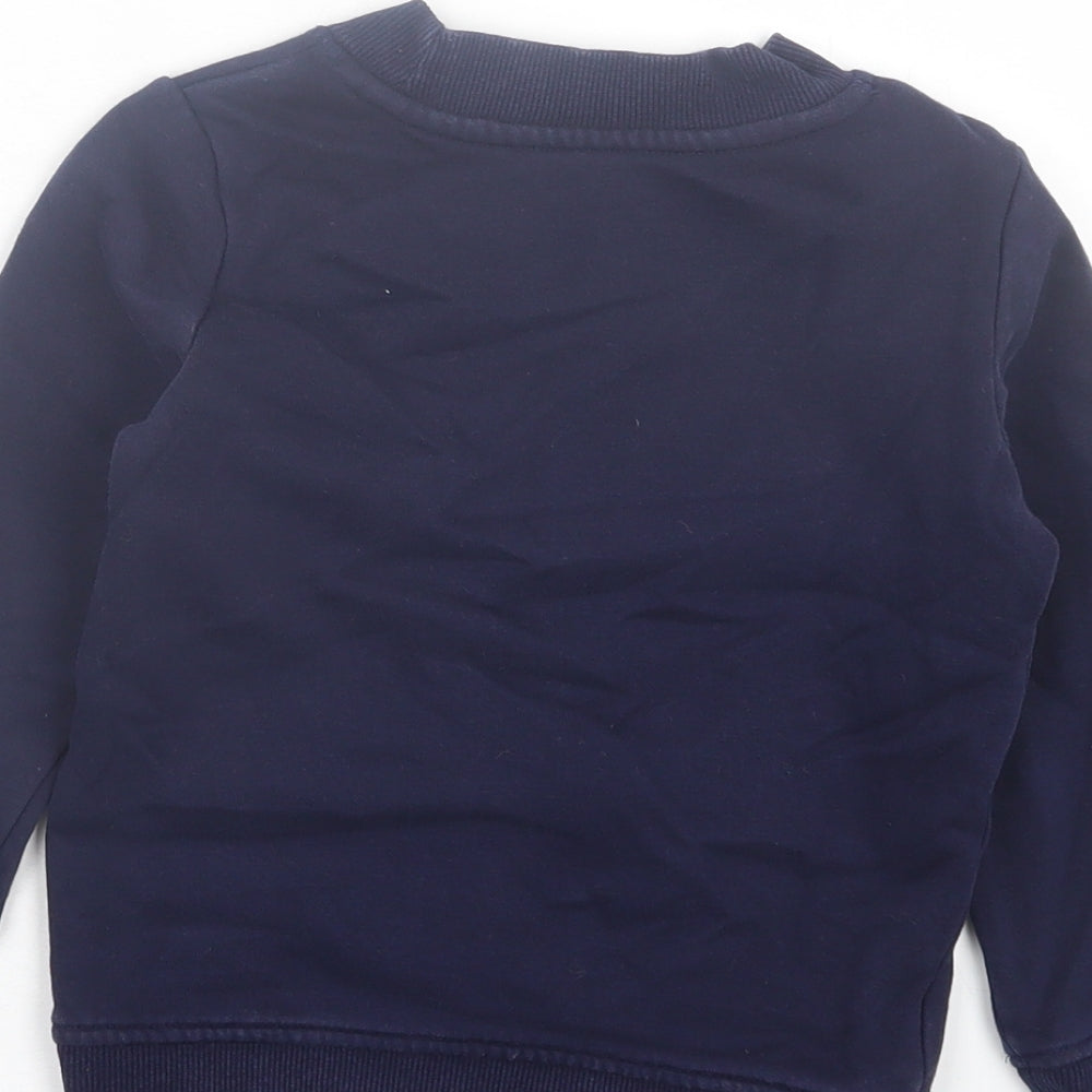 George Boys Blue Cotton Pullover Sweatshirt Size 2-3 Years Pullover