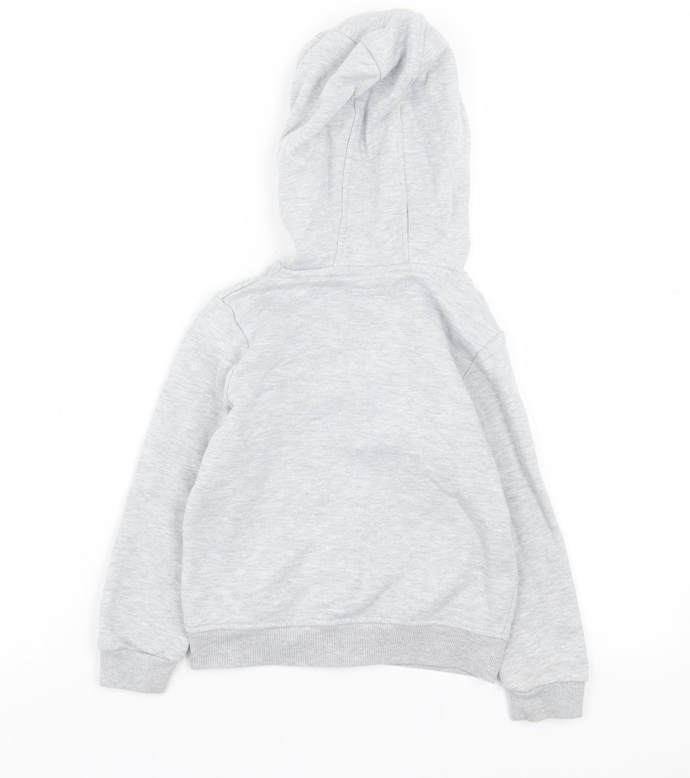 Primark Girls Grey Cotton Full Zip Hoodie Size 5-6 Years Zip