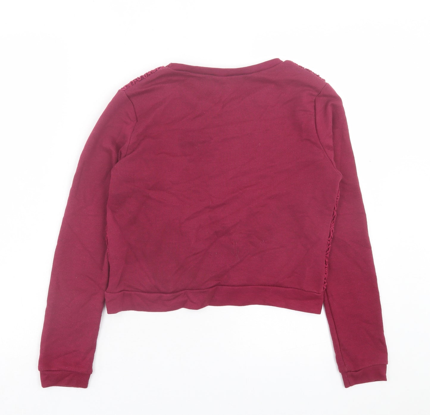 NEXT Girls Purple Floral Cotton Pullover Sweatshirt Size 12-13 Years Pullover