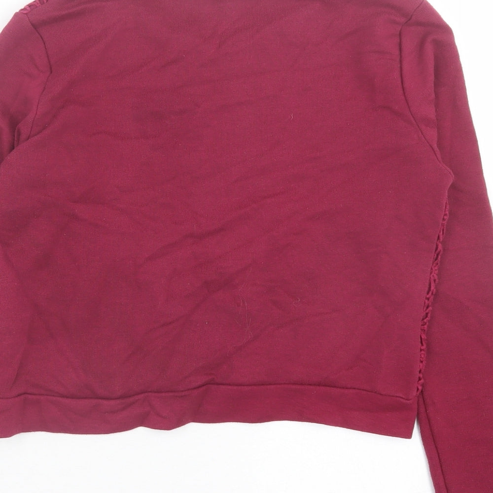 NEXT Girls Purple Floral Cotton Pullover Sweatshirt Size 12-13 Years Pullover