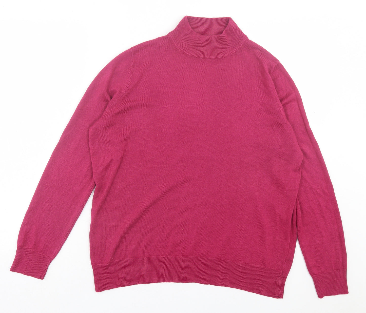 Marks and Spencer Womens Purple High Neck Acrylic Pullover Jumper Size 18
