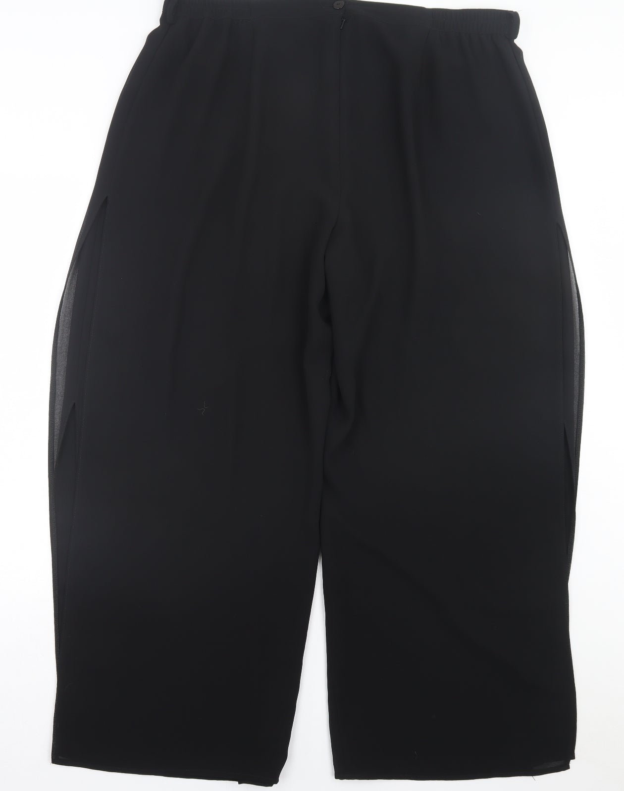 Roman Womens Black Polyester Trousers Size 22 L30 in Regular Button