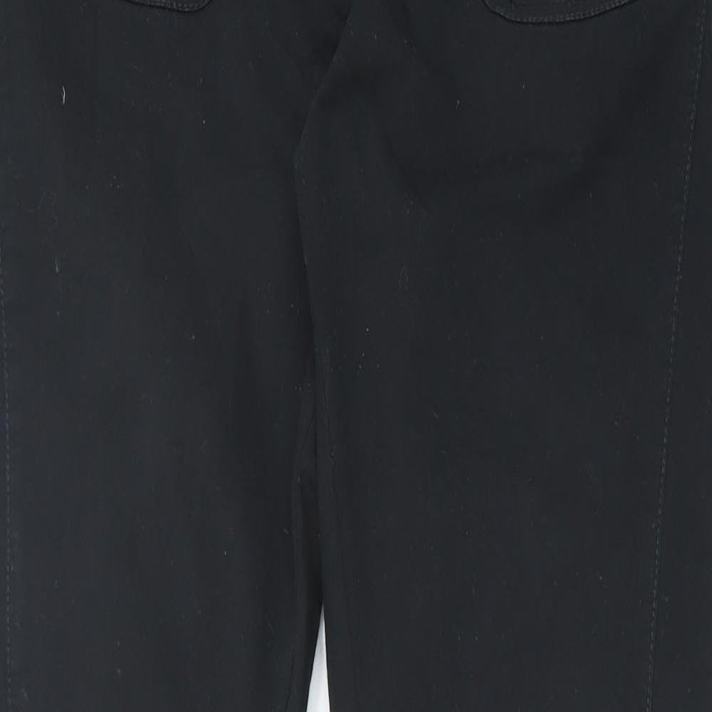 Casual Clothing Womens Black Cotton Trousers Size 14 L31 in Regular Button