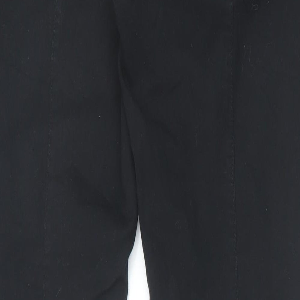 Casual Clothing Womens Black Cotton Trousers Size 14 L31 in Regular Button
