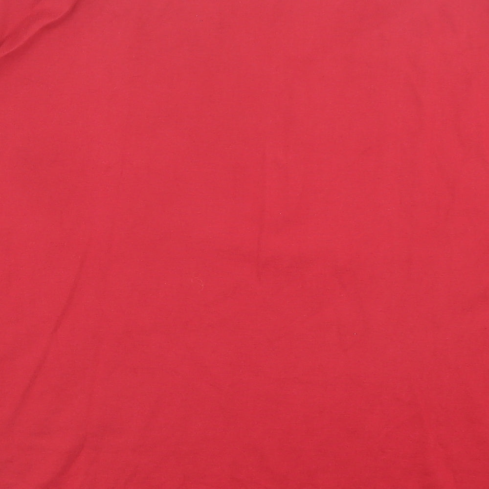 Marks and Spencer Womens Red Polka Dot Cotton Basic Polo Size 24 Collared