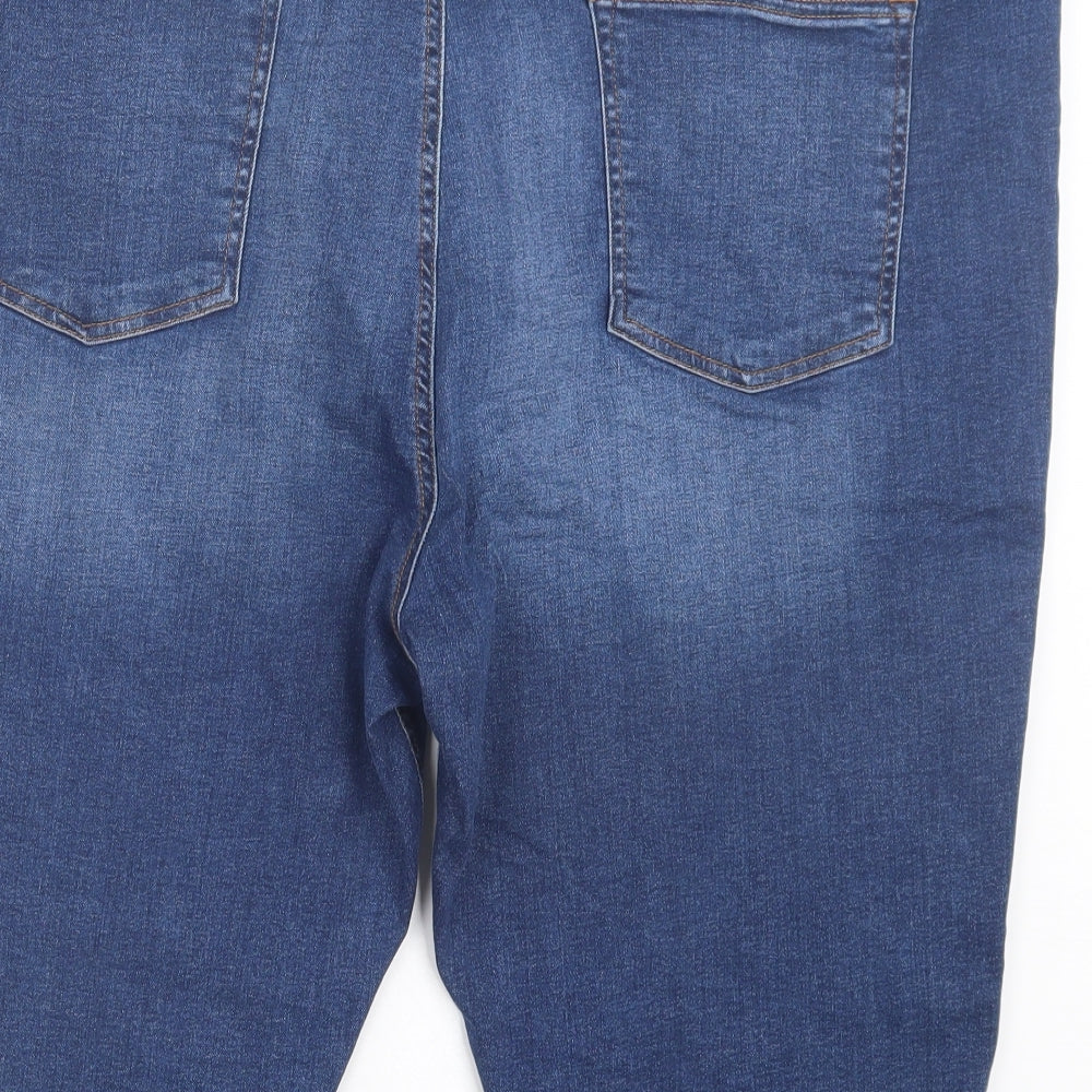 Very Womens Blue Cotton Bermuda Shorts Size 26 L14 in Regular Button