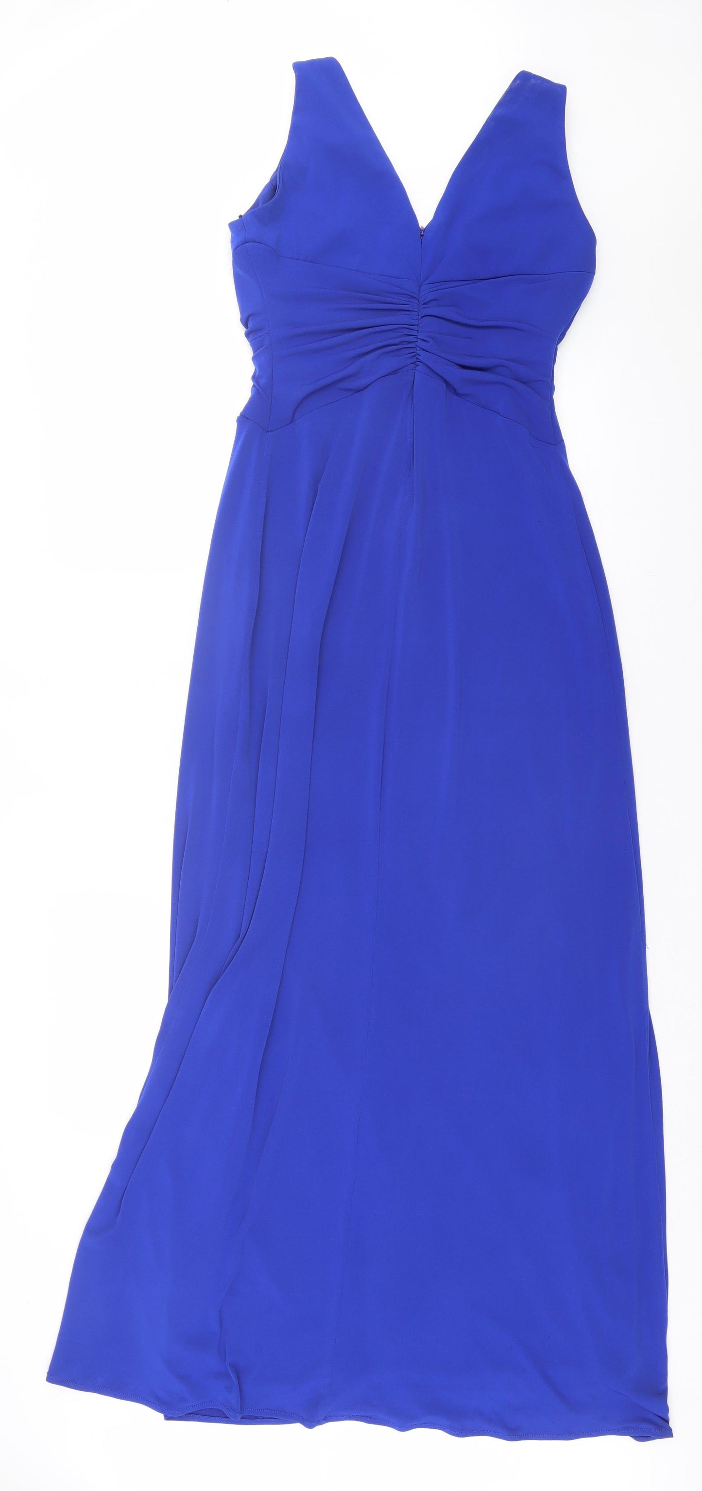 JS Boutique Womens Blue Polyester Ball Gown Size 10 V-Neck Zip