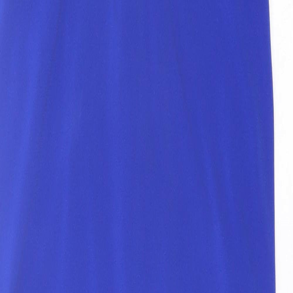 JS Boutique Womens Blue Polyester Ball Gown Size 10 V-Neck Zip