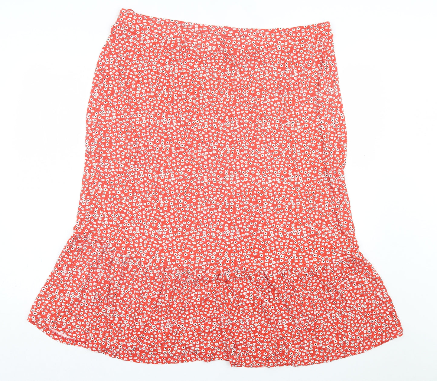 bonmarch Womens Red Floral Viscose A-Line Skirt Size 24