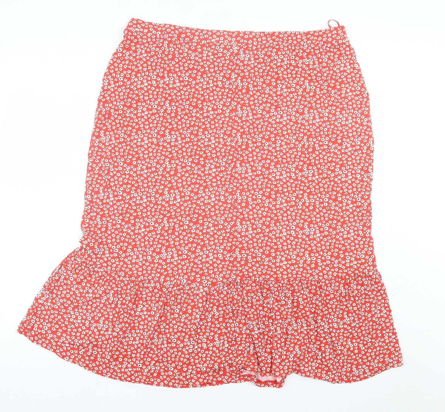 bonmarch Womens Red Floral Viscose A-Line Skirt Size 24