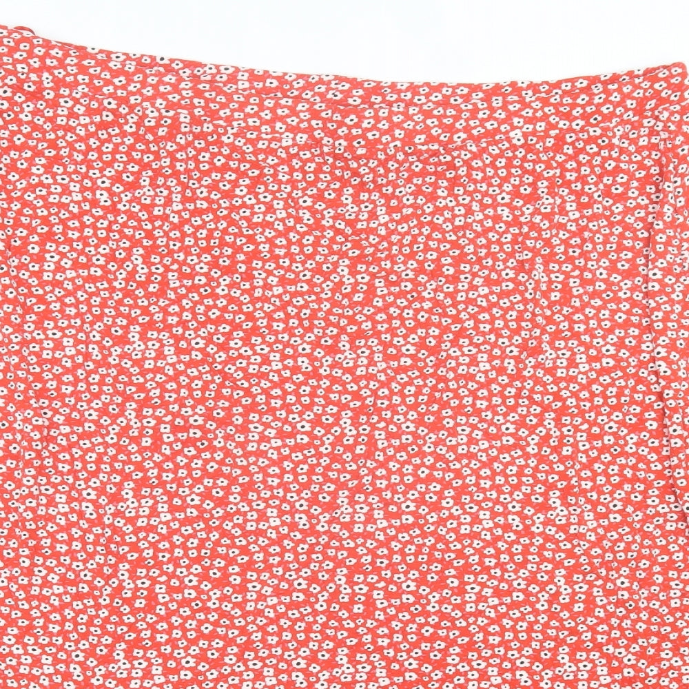 bonmarch Womens Red Floral Viscose A-Line Skirt Size 24
