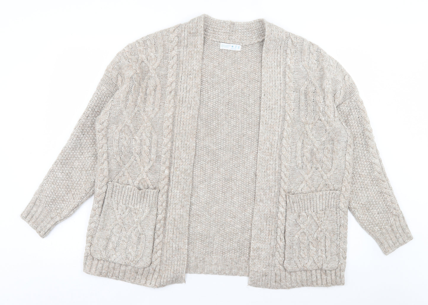 Primark Womens Brown V-Neck Acrylic Cardigan Jumper Size M