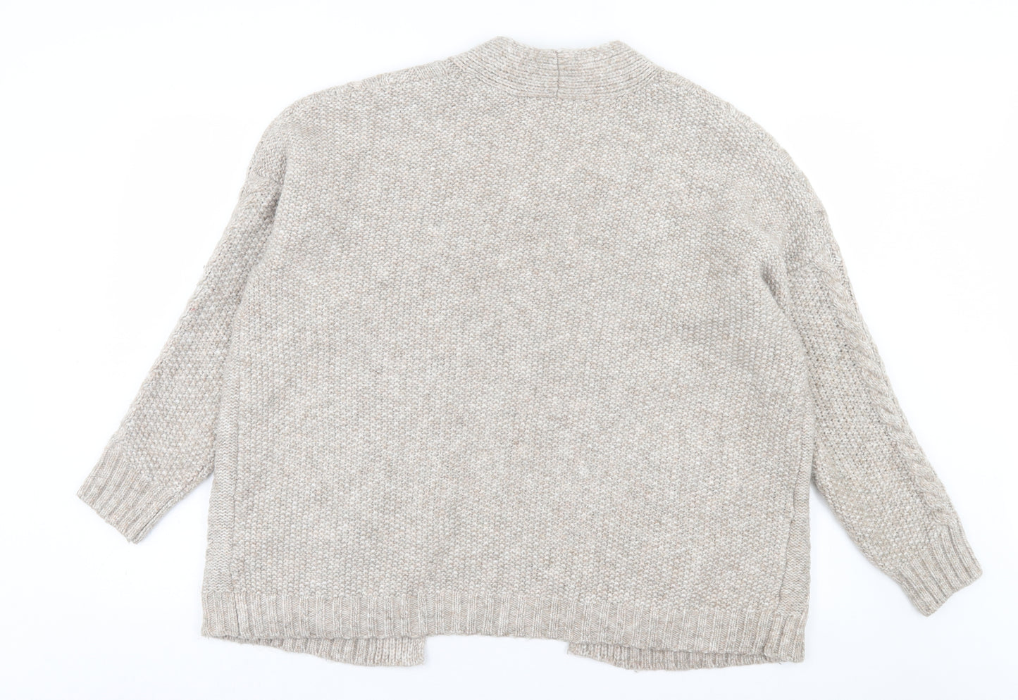 Primark Womens Brown V-Neck Acrylic Cardigan Jumper Size M